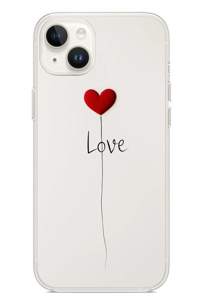 Le Balvo iPhone 14 Plus Uyumlu Love Aşk Baskılı Silikon Kılıf