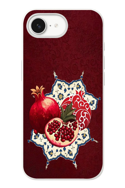Le Balvo iPhone 16e Uyumlu Nar Retro Baskılı Silikon Kılıf
