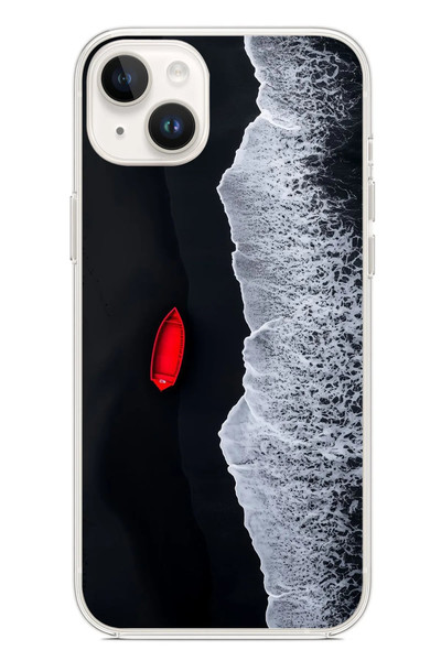 Le Balvo iPhone 14 Plus Uyumlu Kırmızı Tekne Yalnız Baskılı Silikon Kılıf