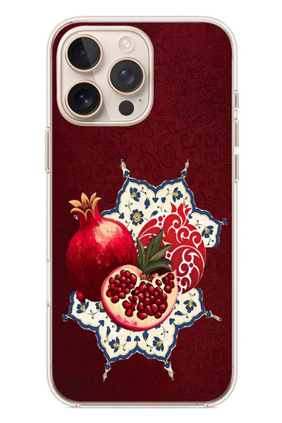 Le Balvo iPhone 16 Pro Max Uyumlu Nar Retro Baskılı Silikon Kılıf