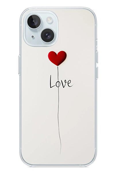 Le Balvo iPhone 15 Uyumlu Love Aşk Baskılı Silikon Kılıf