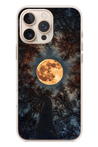 Le Balvo iPhone 16 Pro Max Uyumlu Ay Gökyüzü Baskılı Silikon Kılıf