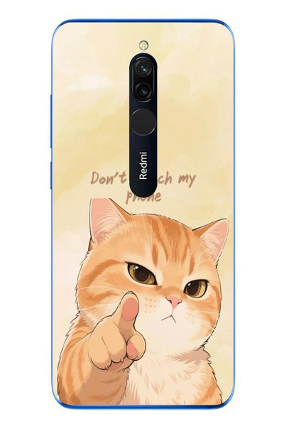 Le Balvo Redmi 8 Uyumlu Dont Touch My Phone Baskılı Silikon Kılıf