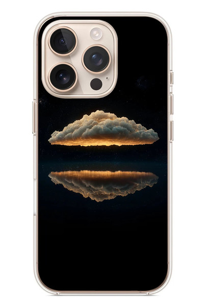 Le Balvo iPhone 16 Pro Uyumlu Bulut Yansıması Baskılı Silikon Kılıf