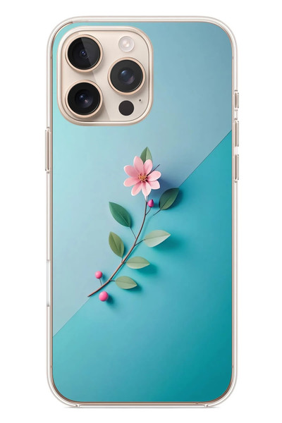 Le Balvo iPhone 16 Pro Max Uyumlu Çiçeğin Pembesi Baskılı Silikon Kılıf