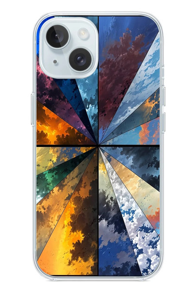 Le Balvo iPhone 15 Uyumlu Mevsim Geçişleri Baskılı Silikon Kılıf