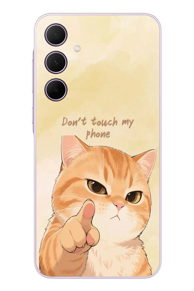 Le Balvo Samsung Galaxy A35 Uyumlu Dont Touch My Phone Baskılı Silikon Kılıf