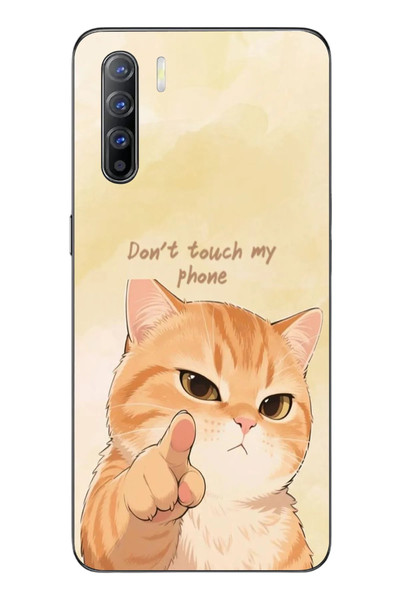 Le Balvo Oppo Reno 3 Uyumlu Dont Touch My Phone Baskılı Silikon Kılıf