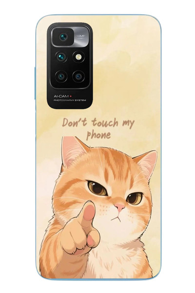 Le Balvo Redmi 10 2022 Uyumlu Dont Touch My Phone Baskılı Silikon Kılıf
