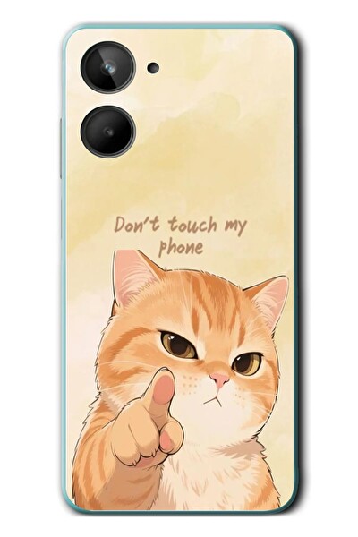 Le Balvo Realme 10 4G Uyumlu Dont Touch My Phone Baskılı Silikon Kılıf