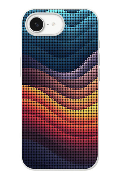 Le Balvo iPhone 16e Uyumlu Noktalı Renkler Baskılı Silikon Kılıf