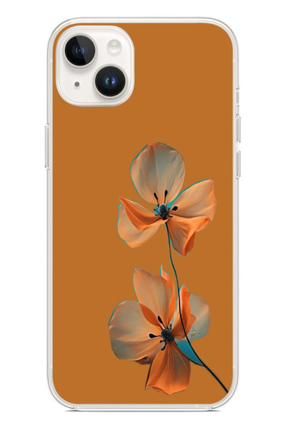 Le Balvo iPhone 14 Plus Uyumlu Hibüskus Çiçeği Baskılı Silikon Kılıf