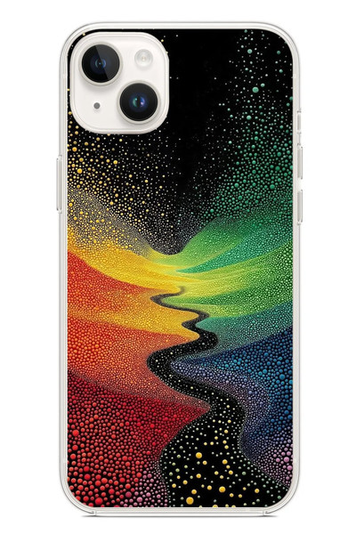 Le Balvo iPhone 14 Plus Uyumlu Renkli Yollar Baskılı Silikon Kılıf
