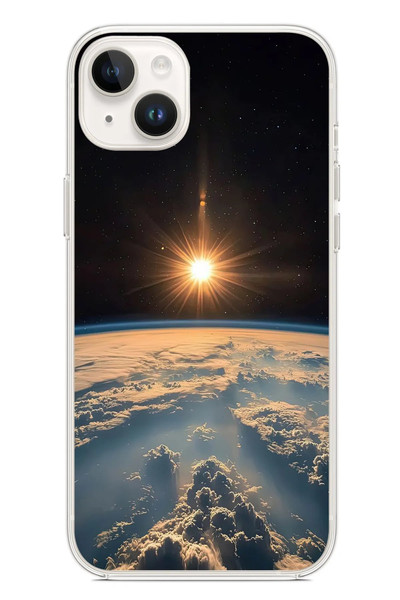 Le Balvo iPhone 14 Plus Uyumlu Uzay Günbatımı Baskılı Silikon Kılıf