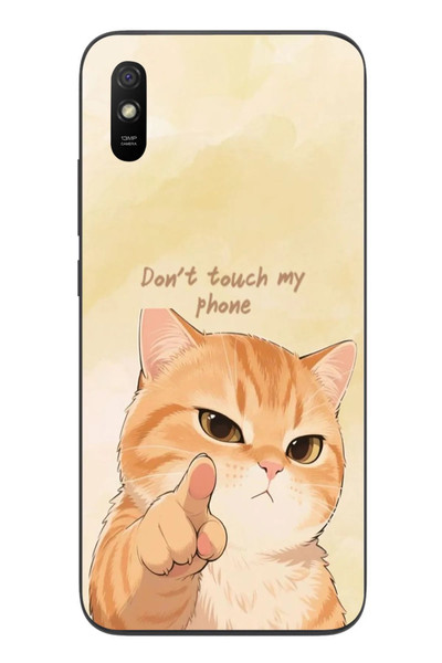 Le Balvo Redmi 9A Uyumlu Dont Touch My Phone Baskılı Silikon Kılıf