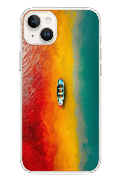 Le Balvo iPhone 14 Plus Uyumlu Rengarenk Tekne Baskılı Silikon Kılıf