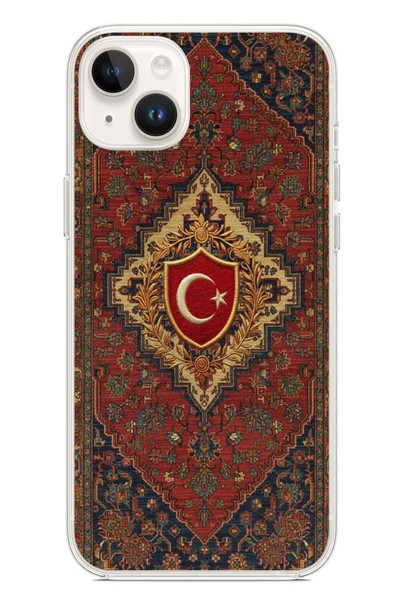 Le Balvo iPhone 14 Plus Uyumlu Türkiye Bayraklı Halı Baskılı Silikon Kılıf