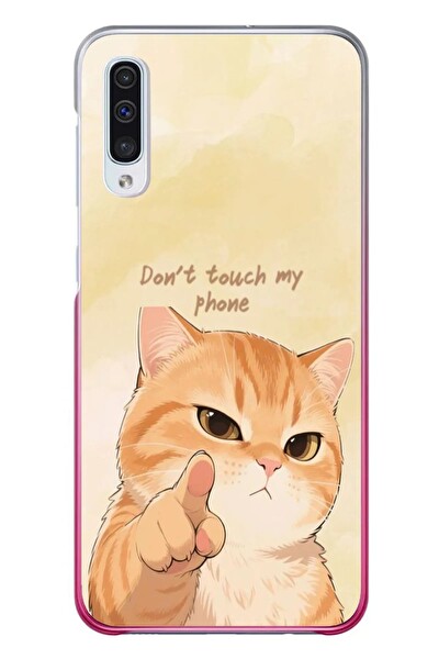 Le Balvo Samsung Galaxy A50 Uyumlu Dont Touch My Phone Baskılı Silikon Kılıf