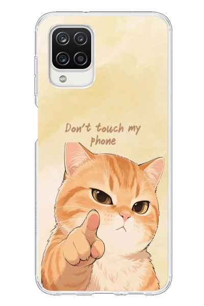 Le Balvo Samsung Galaxy A12 Uyumlu Dont Touch My Phone Baskılı Silikon Kılıf