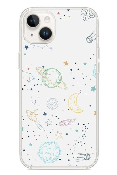 Le Balvo iPhone 14 Plus Uyumlu Uzay Yolculuğu Baskılı Silikon Kılıf