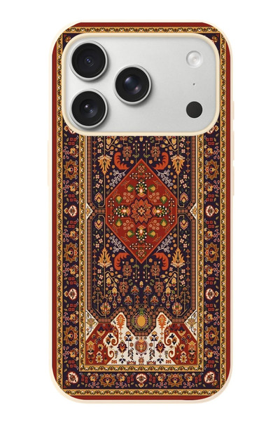 Le Balvo iPhone 17 Pro Uyumlu Anadolu Motif Halısı Baskılı Silikon Kılıf