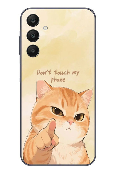 Le Balvo Samsung Galaxy A25 Uyumlu Dont Touch My Phone Baskılı Silikon Kılıf