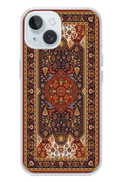 Le Balvo iPhone 15 Uyumlu Anadolu Motif Halısı Baskılı Silikon Kılıf