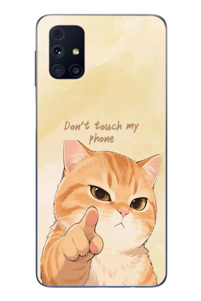 Le Balvo Samsung Galaxy M31s Uyumlu Dont Touch My Phone Baskılı Silikon Kılıf