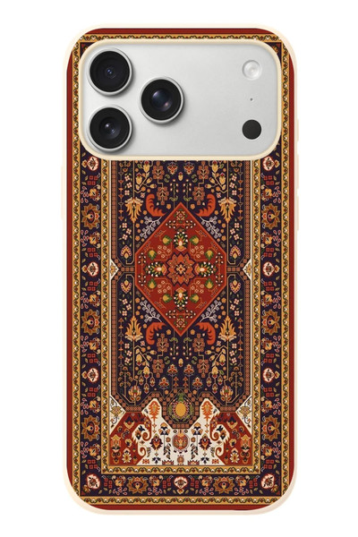 Le Balvo iPhone 17 Pro Max Uyumlu Anadolu Motif Halısı Baskılı Silikon Kılıf