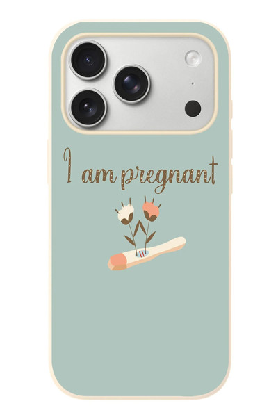 Le Balvo iPhone 17 Pro Uyumlu I'm Pregnant Baskılı Silikon Kılıf