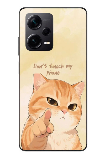 Le Balvo Redmi Note 12 Pro Plus Uyumlu Dont Touch My Phone Baskılı Silikon Kılıf