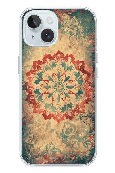 Le Balvo iPhone 15 Uyumlu Ebru Çizgisel Baskılı Silikon Kılıf