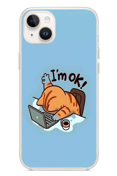 Le Balvo iPhone 14 Plus Uyumlu l'M Ok Baskılı Silikon Kılıf