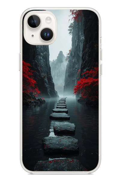 Le Balvo iPhone 14 Plus Uyumlu Karanlık Yolu Baskılı Silikon Kılıf