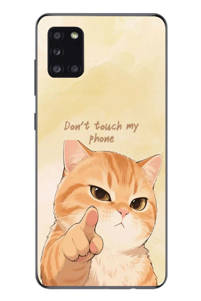 Le Balvo Samsung Galaxy A31 Uyumlu Dont Touch My Phone Baskılı Silikon Kılıf