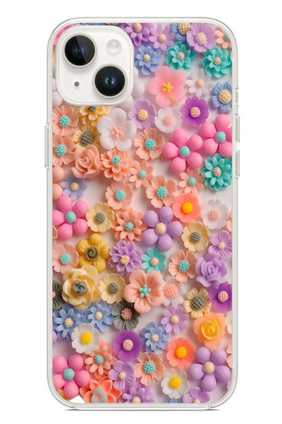 Le Balvo iPhone 14 Plus Uyumlu Çiçek Bükleleri Baskılı Silikon Kılıf