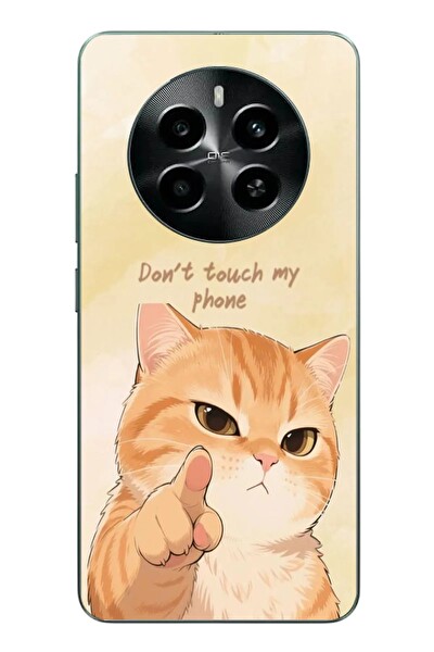 Le Balvo Realme 12 4G Uyumlu Dont Touch My Phone Baskılı Silikon Kılıf