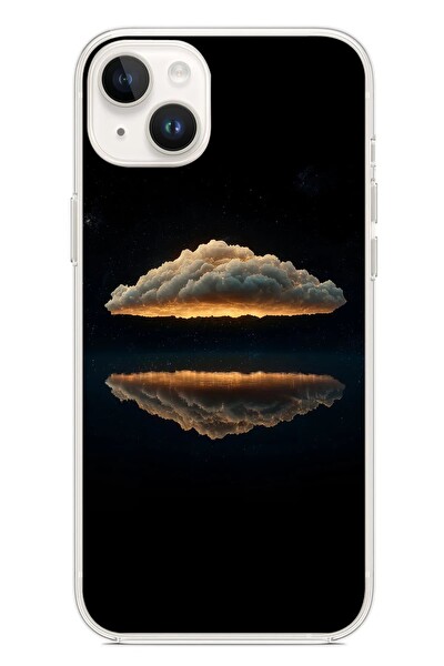 Le Balvo iPhone 14 Plus Uyumlu Bulut Yansıması Baskılı Silikon Kılıf