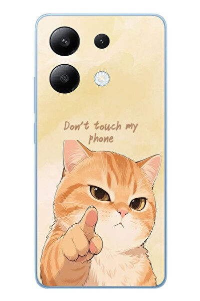 Le Balvo Redmi Note 13 4G Uyumlu Dont Touch My Phone Baskılı Silikon Kılıf