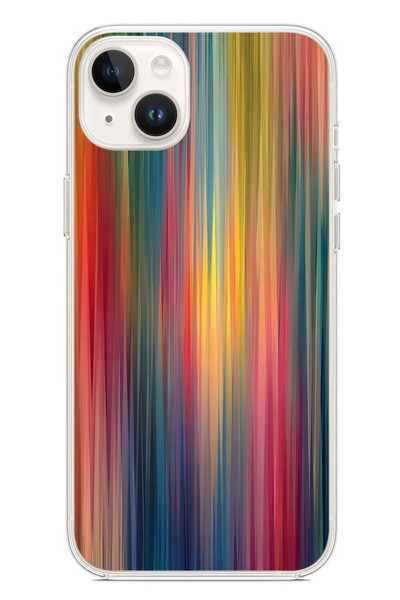 Le Balvo iPhone 14 Plus Uyumlu Gökkuşağı Karışımı Baskılı Silikon Kılıf
