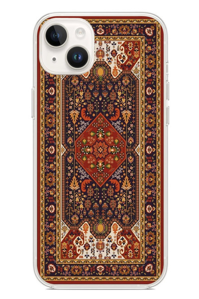 Le Balvo iPhone 14 Plus Uyumlu Anadolu Motif Halısı Baskılı Silikon Kılıf