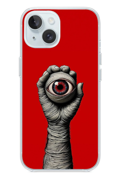 Le Balvo iPhone 15 Uyumlu Tek Göz Elde Baskılı Silikon Kılıf