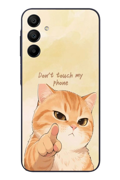 Le Balvo Samsung Galaxy A15 Uyumlu Dont Touch My Phone Baskılı Silikon Kılıf