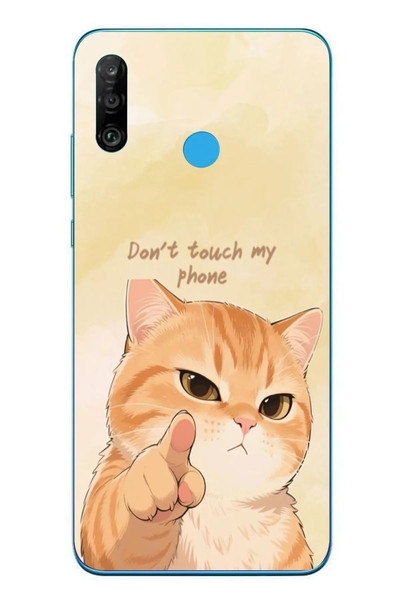 Le Balvo Huawei P30 Lite Uyumlu Dont Touch My Phone Baskılı Silikon Kılıf