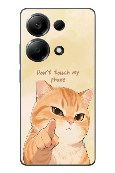 Le Balvo Redmi Note 13 Pro 4G Uyumlu Dont Touch My Phone Baskılı Silikon Kılıf
