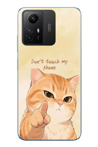 Le Balvo Redmi Note 12S Uyumlu Dont Touch My Phone Baskılı Silikon Kılıf