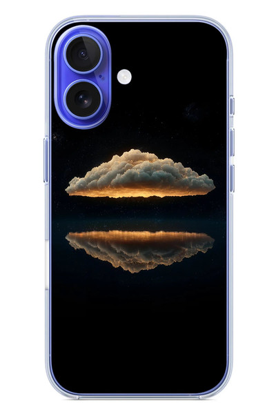 Le Balvo iPhone 16 Uyumlu Bulut Yansıması Baskılı Silikon Kılıf
