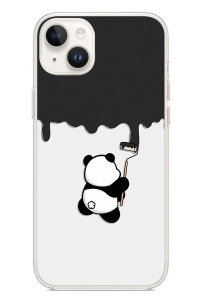 Le Balvo iPhone 14 Plus Uyumlu Boyacı Panda Baskılı Silikon Kılıf