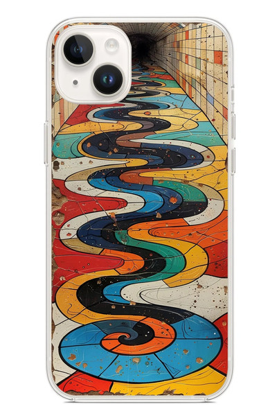 Le Balvo iPhone 14 Plus Uyumlu Renk Duvarı Baskılı Silikon Kılıf