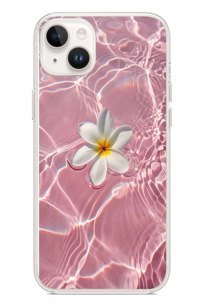Le Balvo iPhone 14 Plus Uyumlu Dalgalı Papatya Baskılı Silikon Kılıf
